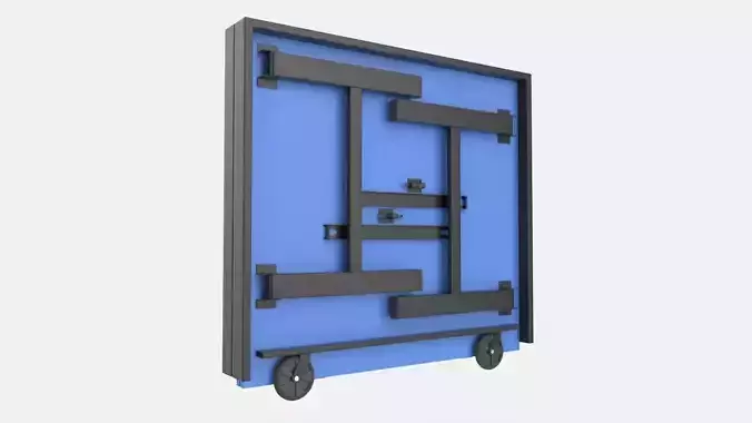 Indoor Table Tennis Table ITTF Folded 3D model