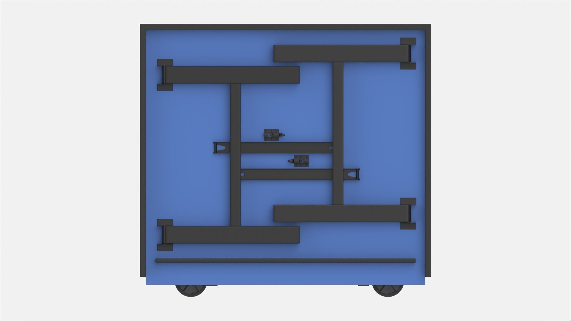 Indoor Table Tennis Table ITTF Folded 3D model_4