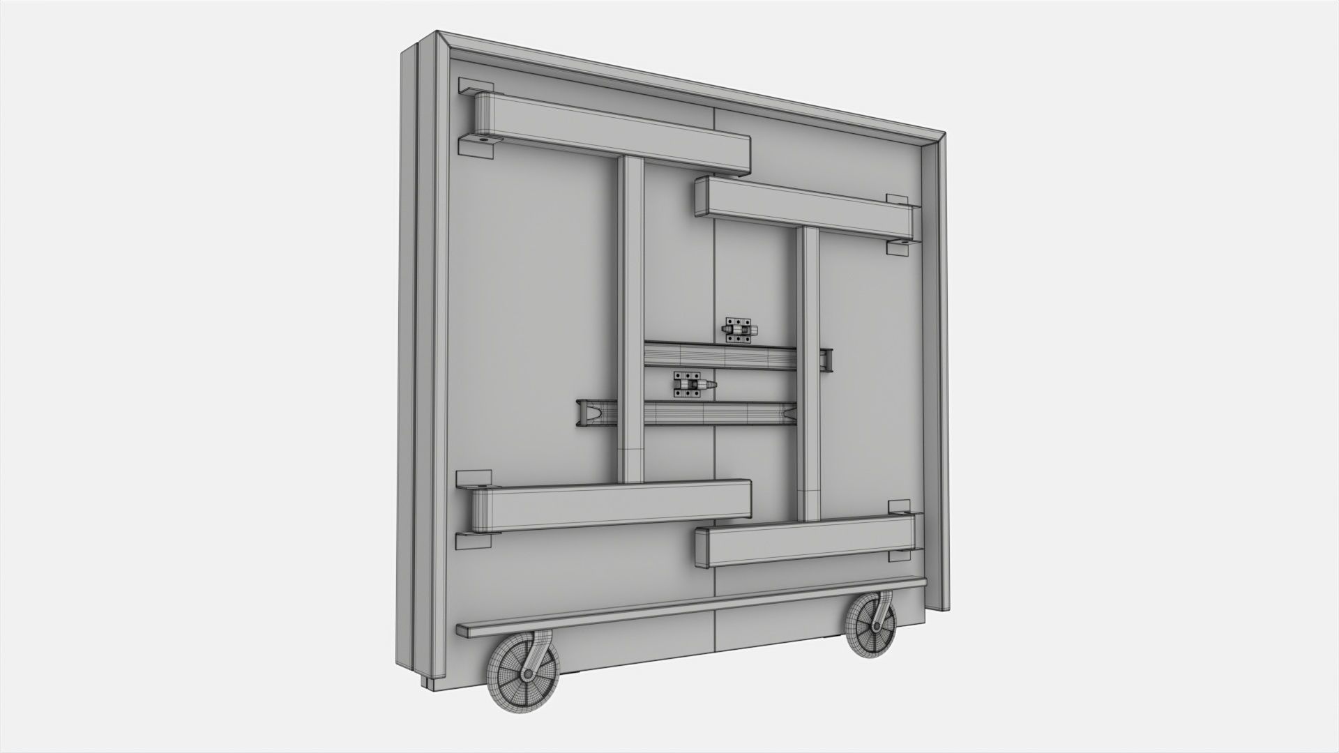 Indoor Table Tennis Table ITTF Folded 3D model_6