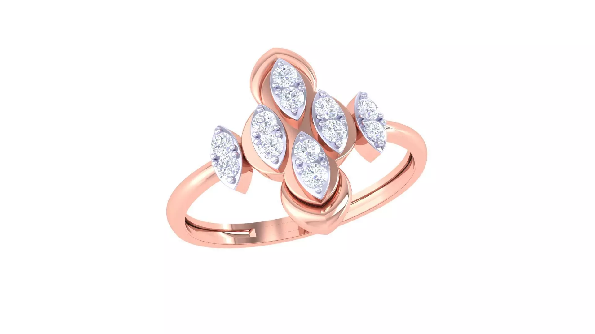 High Jewelry Diamond Cocktail Ring 3dm stl obj renders 3D print model