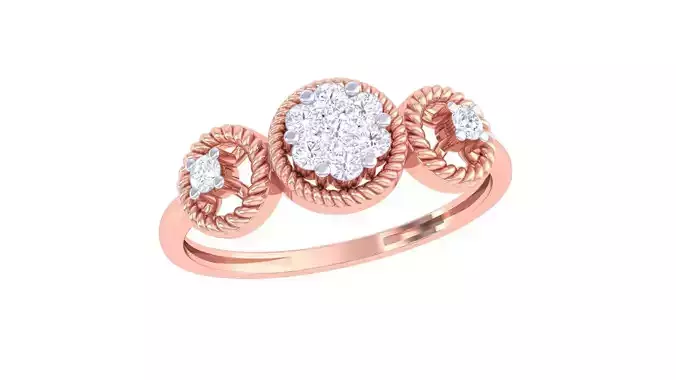 Flower Wire High Jewelry Diamond Cocktail Ring 3dm stl obj