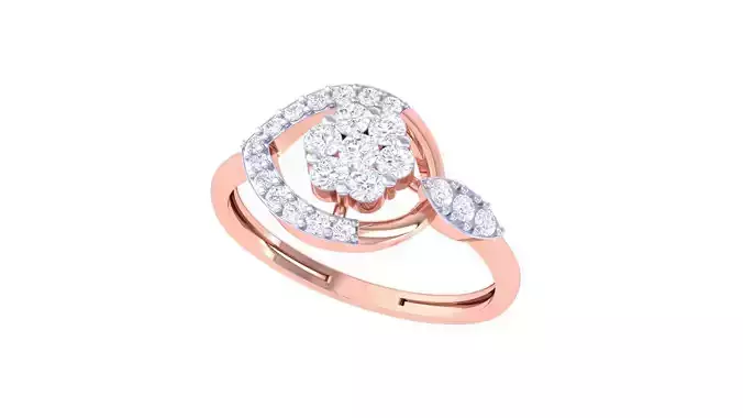 High Jewelry Diamond Cocktail Ring 3dm stl obj renders