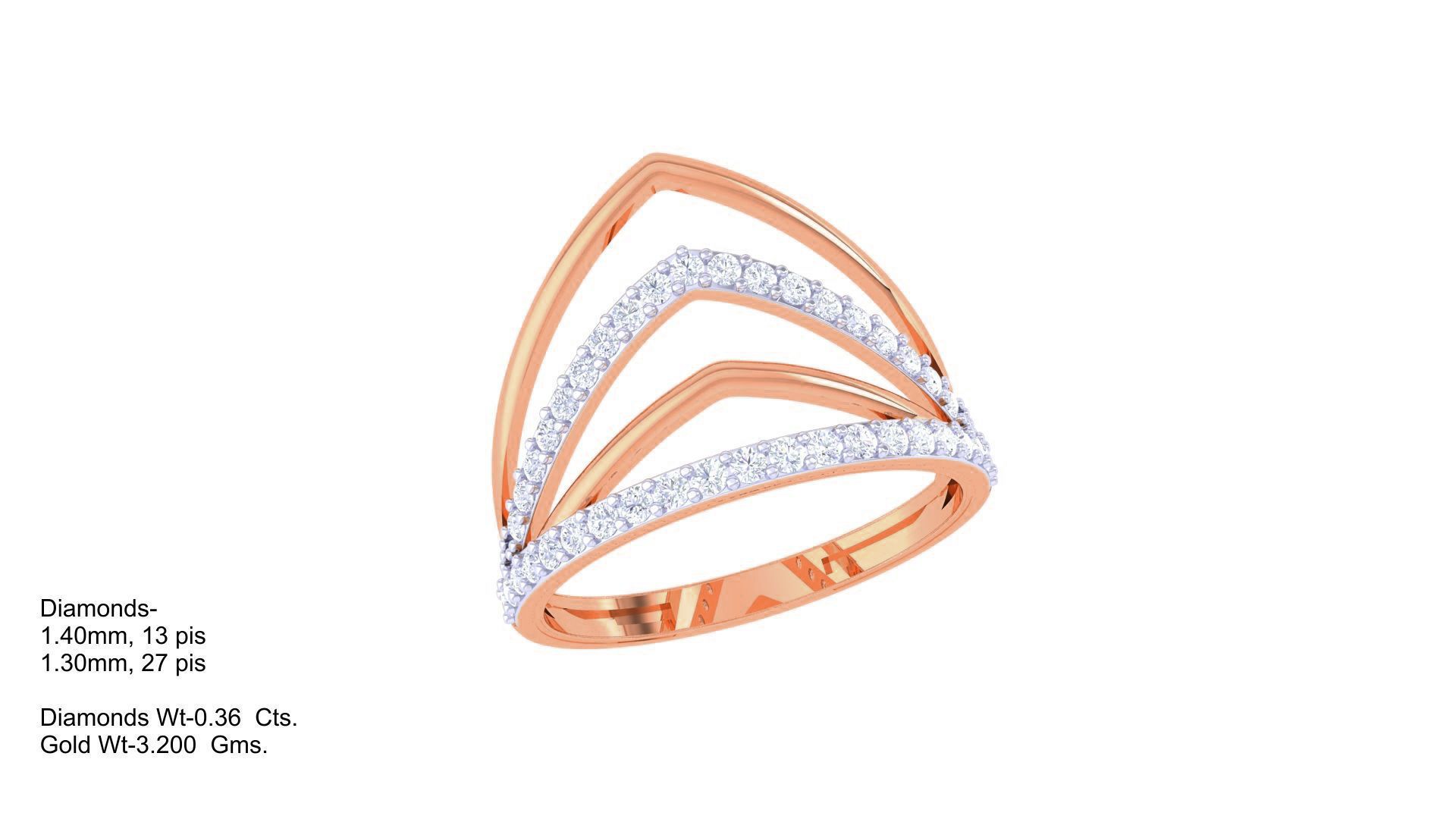 Wire High Jewelry Diamond Cocktail Ring 3dm stl obj renders 3D print model_3