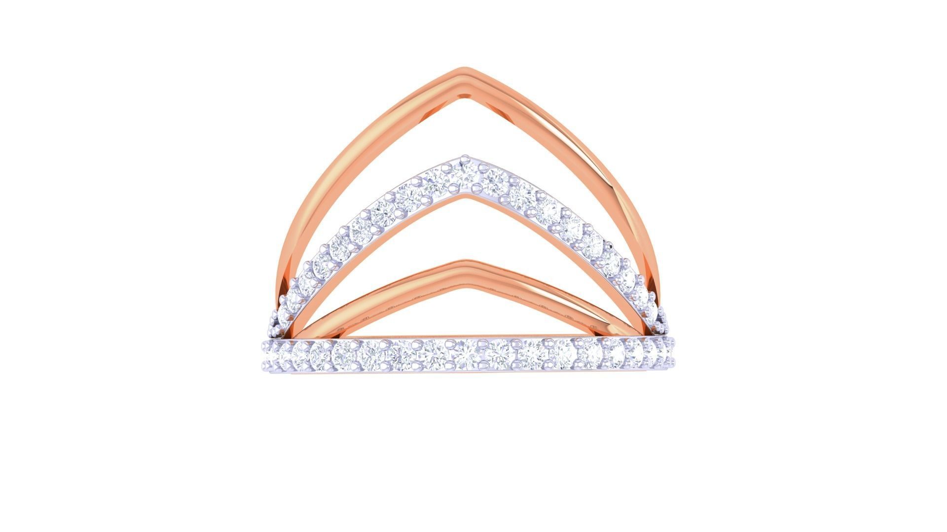 Wire High Jewelry Diamond Cocktail Ring 3dm stl obj renders 3D print model_9