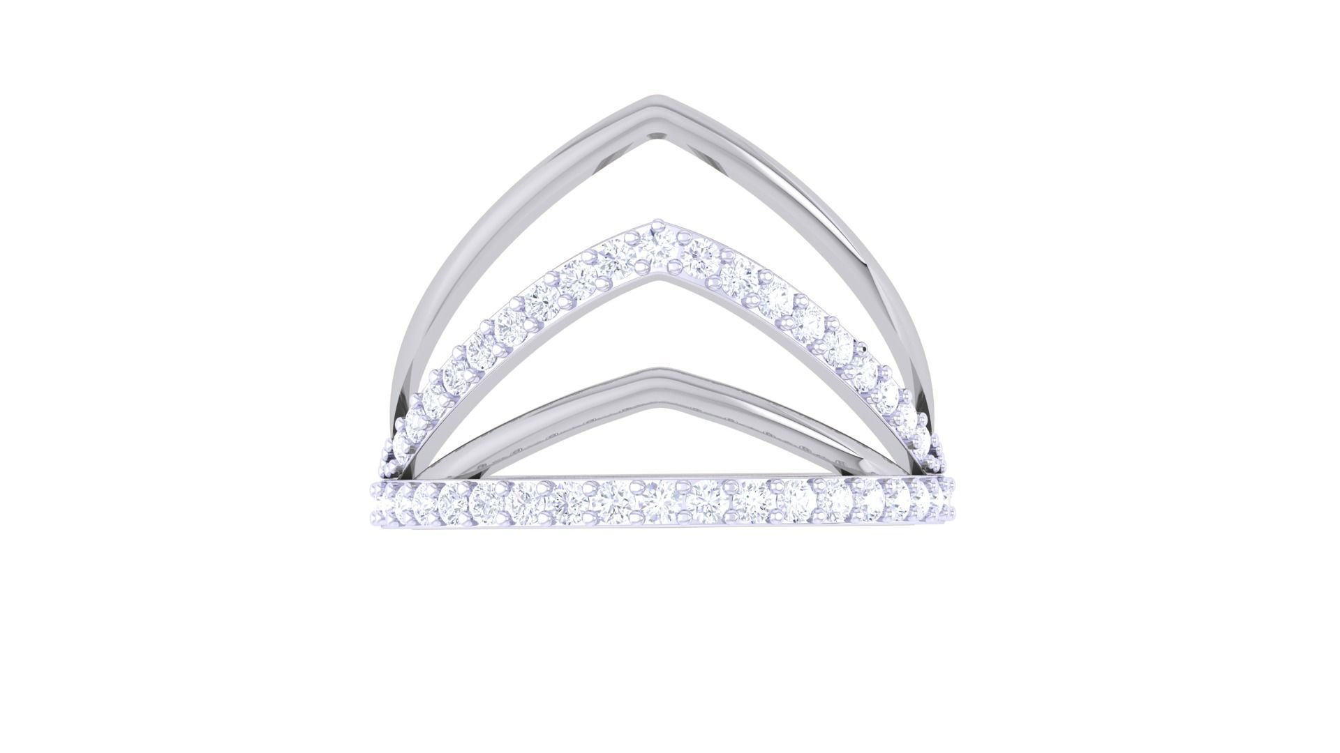 Wire High Jewelry Diamond Cocktail Ring 3dm stl obj renders 3D print model_8