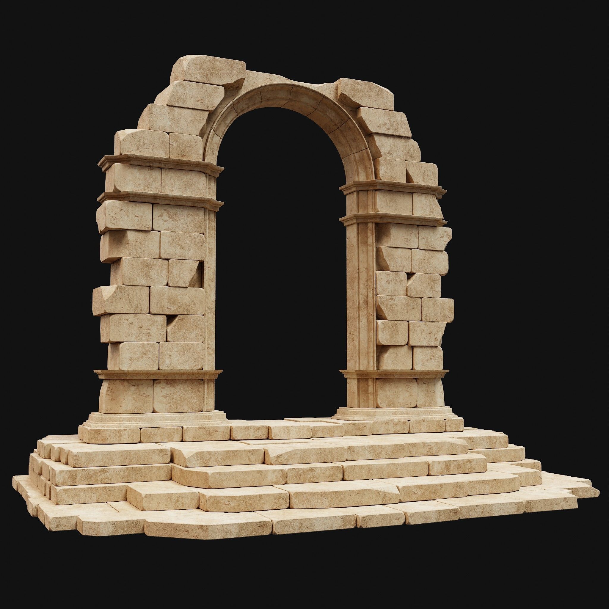 ANCIENT RUINS DESERT SAND STONE OLD TEMPLE EGYPT AAA COLLECTION Low-poly 3D model_27