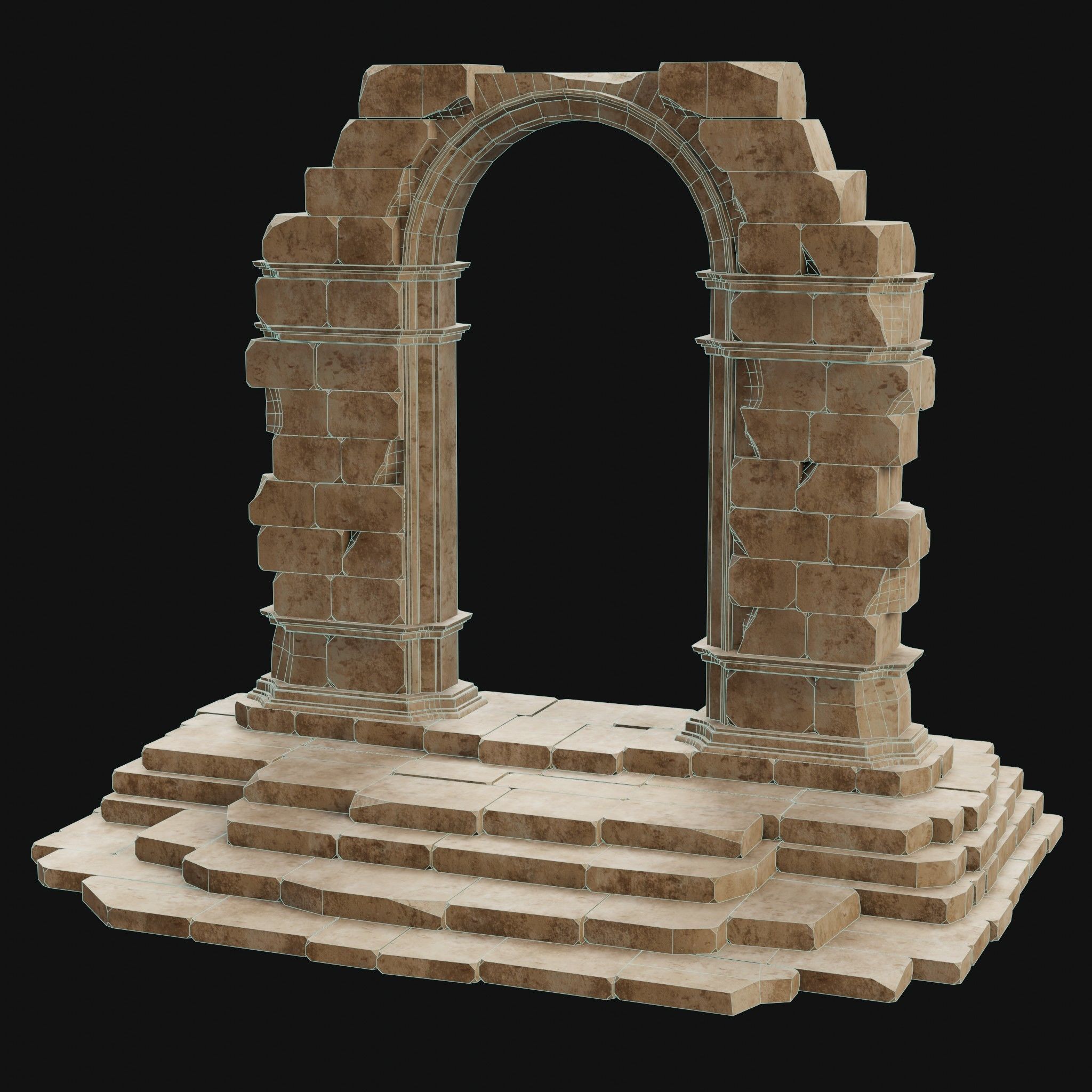 ANCIENT RUINS DESERT SAND STONE OLD TEMPLE EGYPT AAA COLLECTION Low-poly 3D model_28