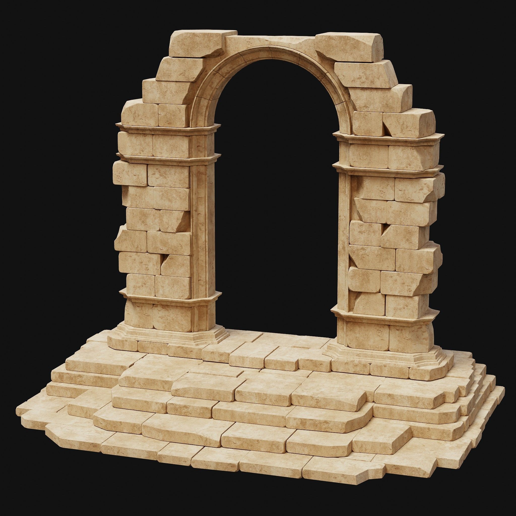 ANCIENT RUINS DESERT SAND STONE OLD TEMPLE EGYPT AAA COLLECTION Low-poly 3D model_25
