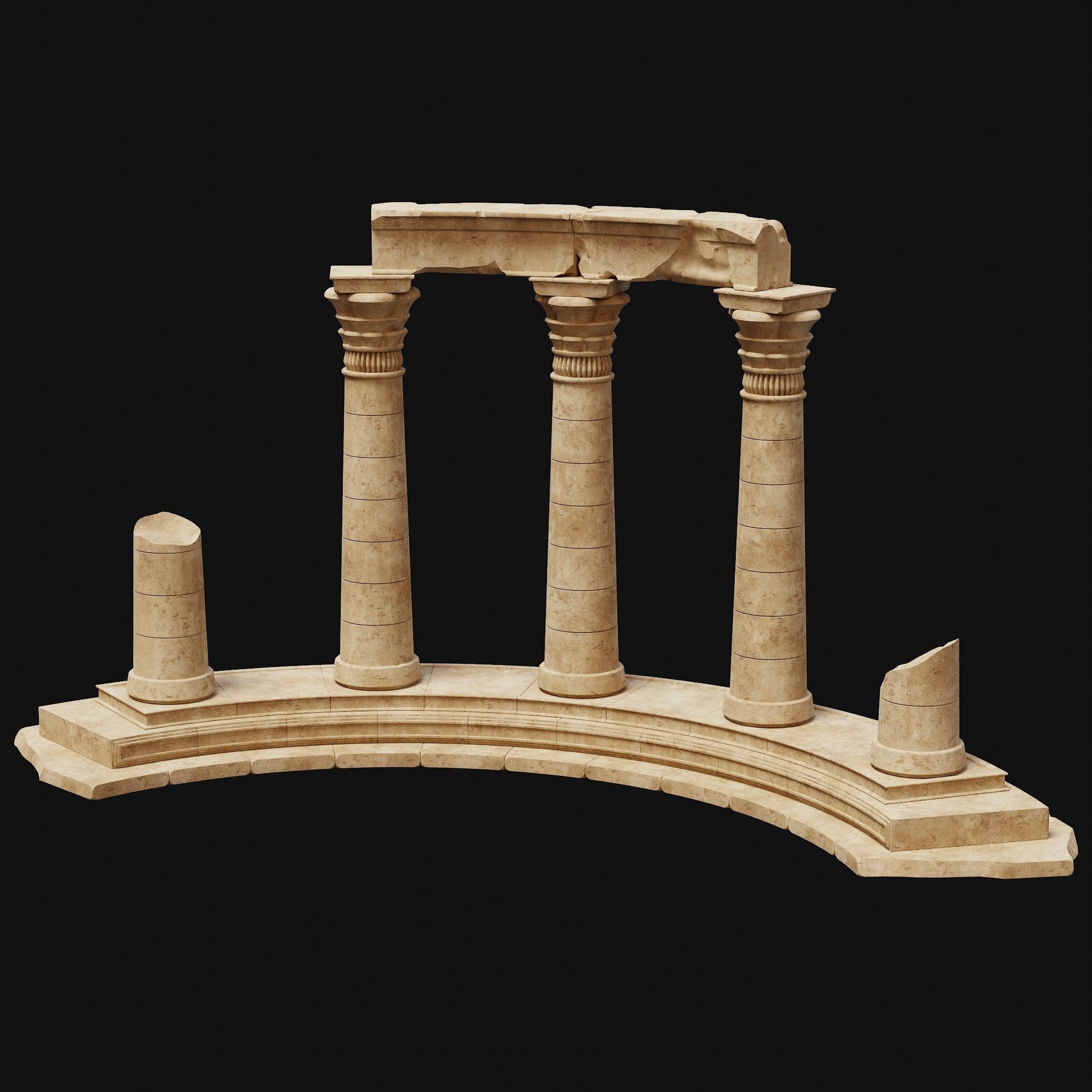 ANCIENT RUINS DESERT SAND STONE OLD TEMPLE EGYPT AAA COLLECTION Low-poly 3D model_21