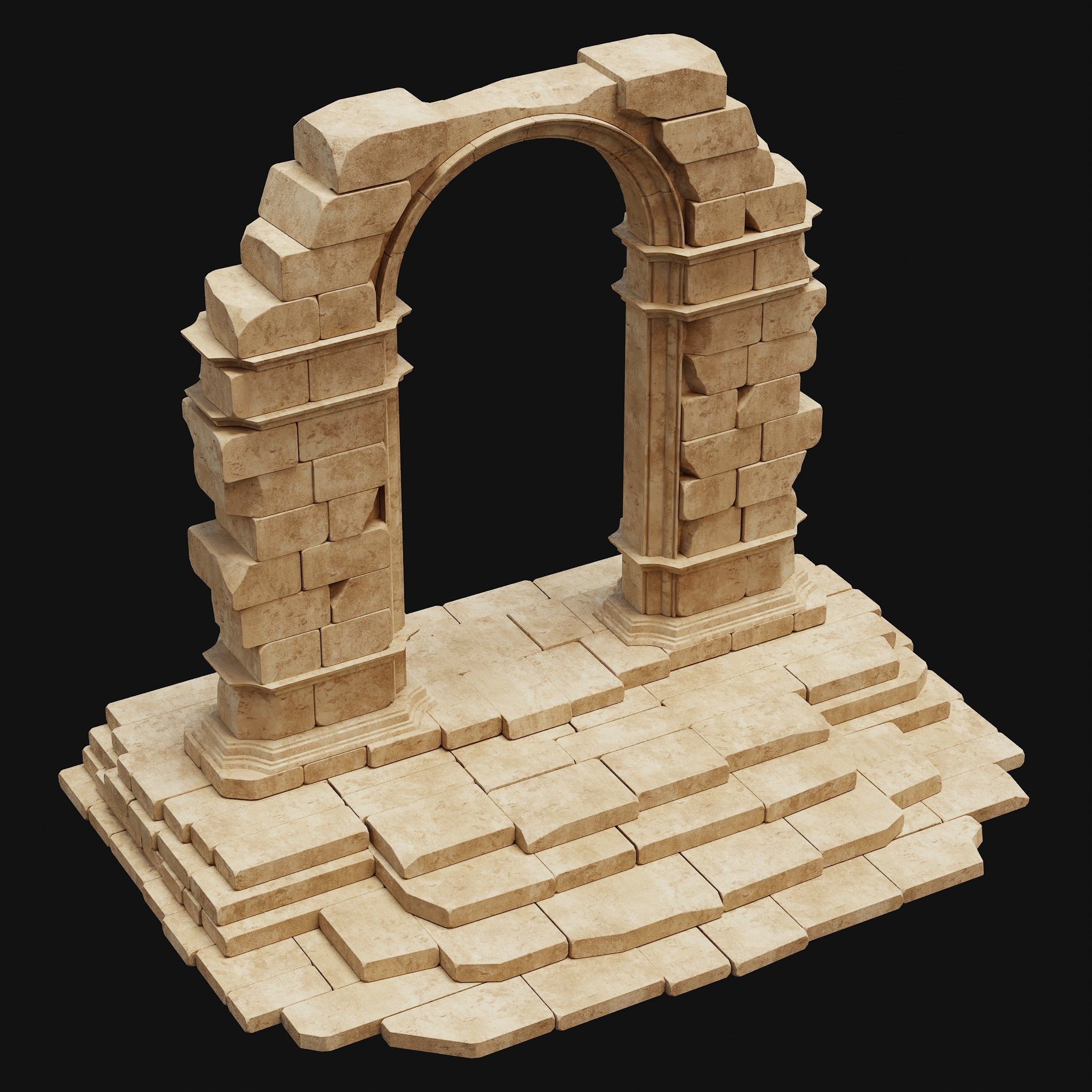 ANCIENT RUINS DESERT SAND STONE OLD TEMPLE EGYPT AAA COLLECTION Low-poly 3D model_26