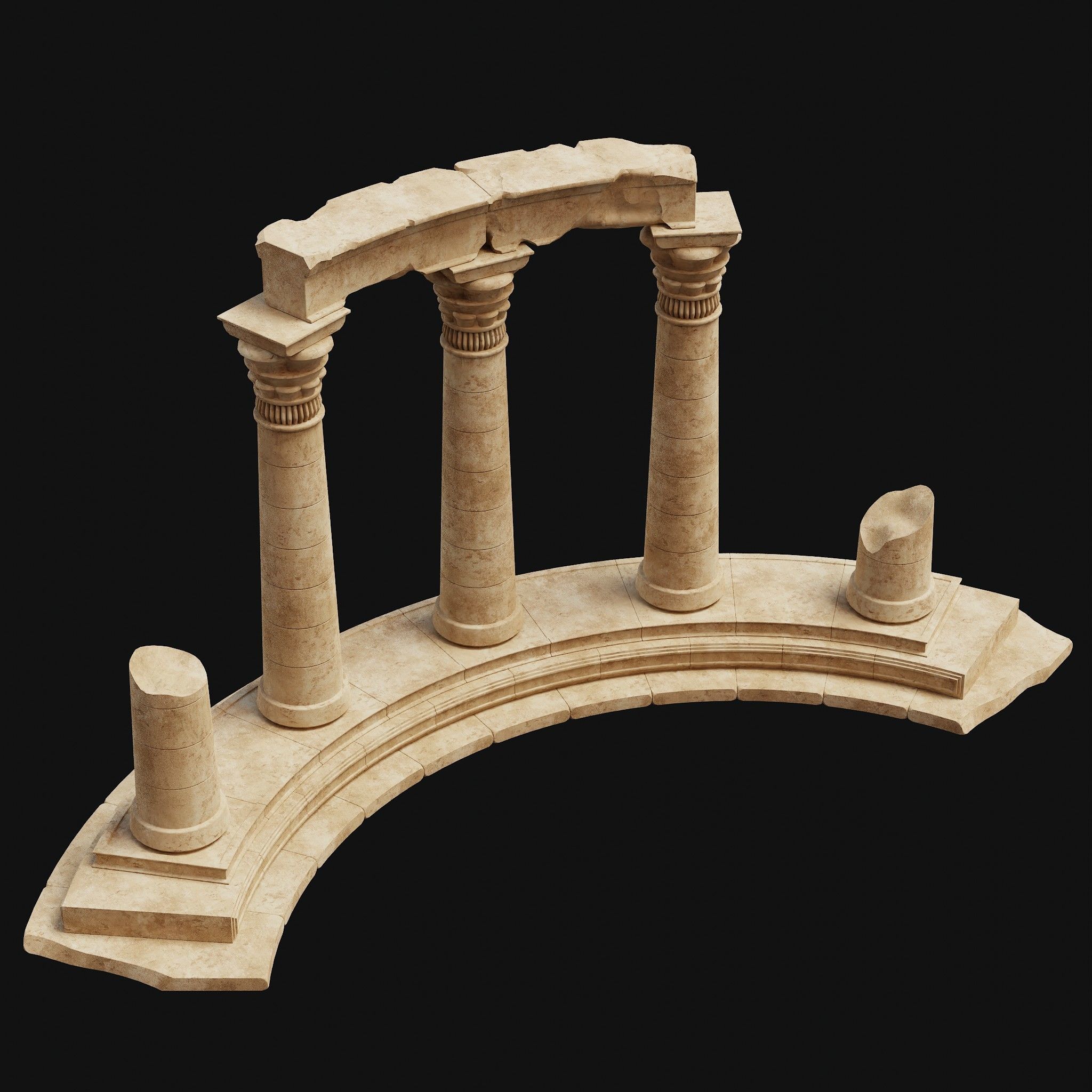 ANCIENT RUINS DESERT SAND STONE OLD TEMPLE EGYPT AAA COLLECTION Low-poly 3D model_22