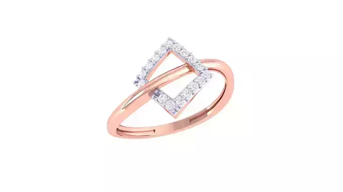 Wire High Jewelry Diamond Cocktail Ring 3dm stl obj renders