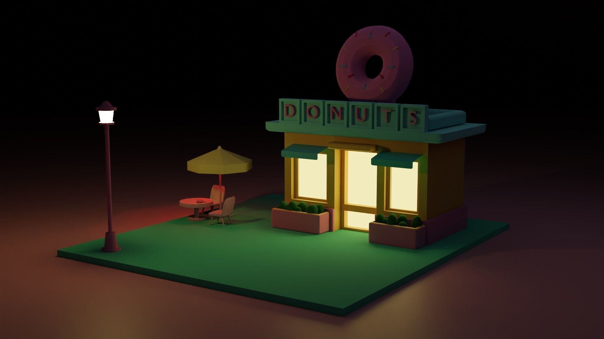 Donut shop Free 3D model_2