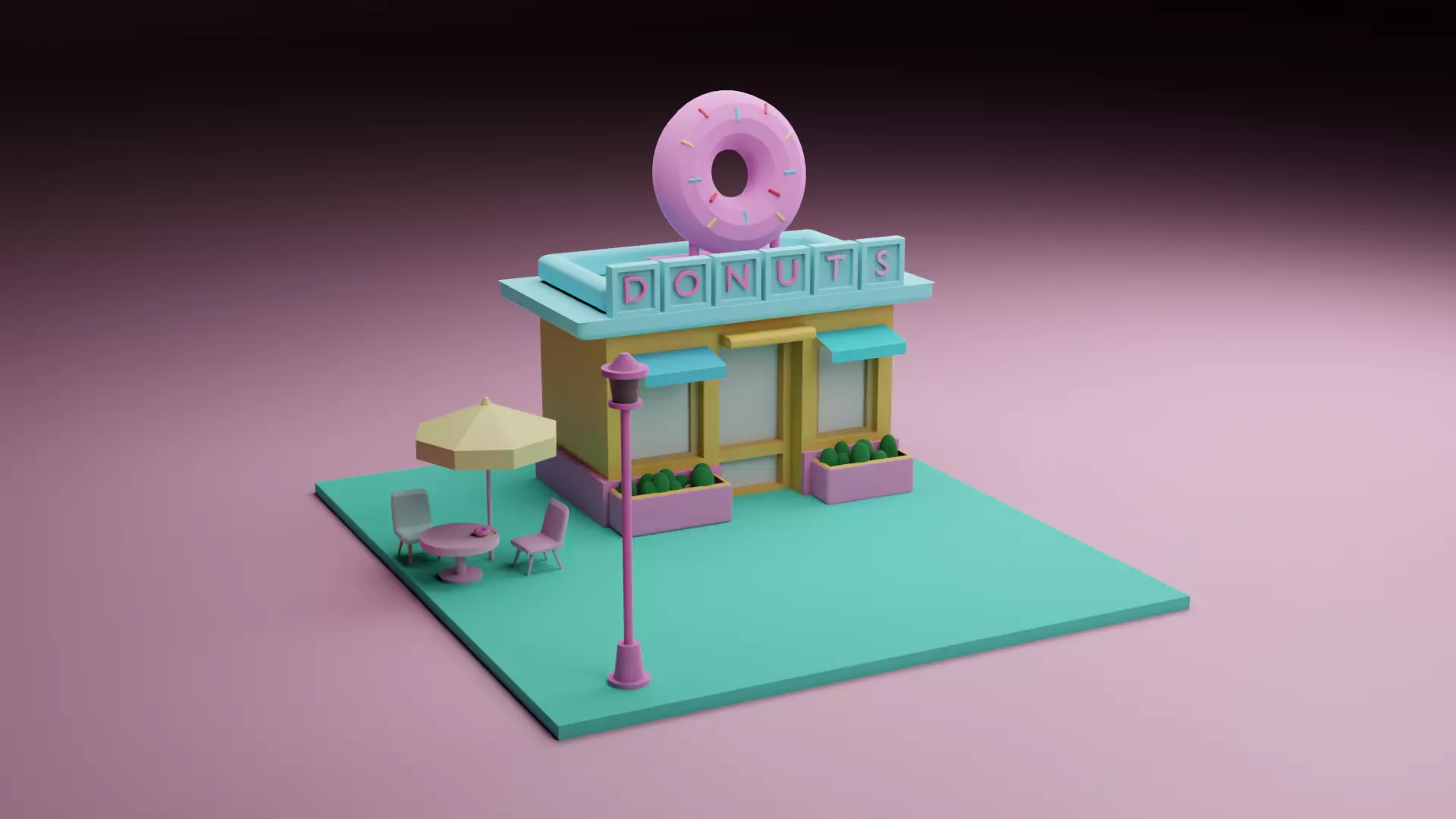 Donut shop Free 3D model_0