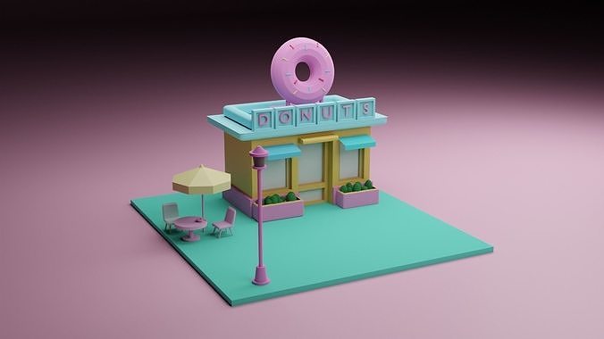 Donut shop Free 3D model
