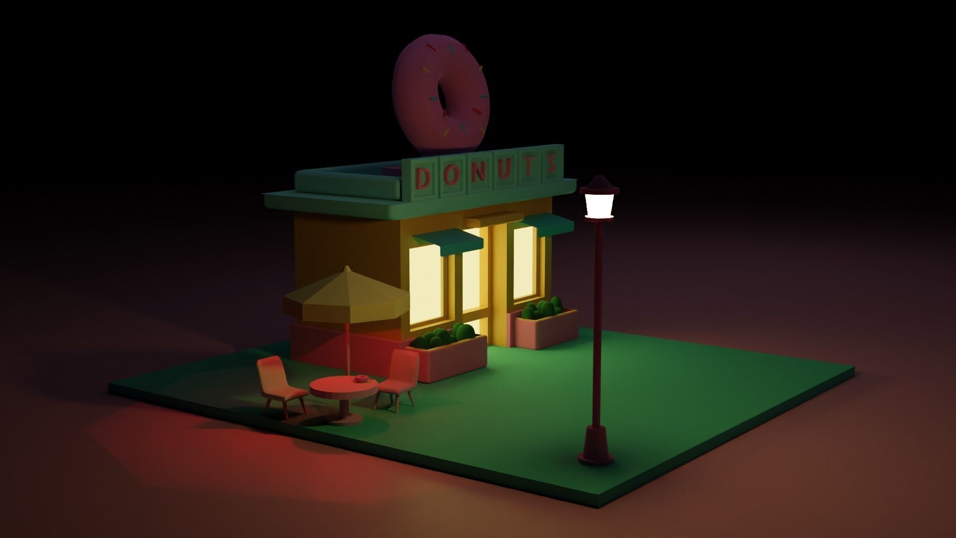 Donut shop Free 3D model_3