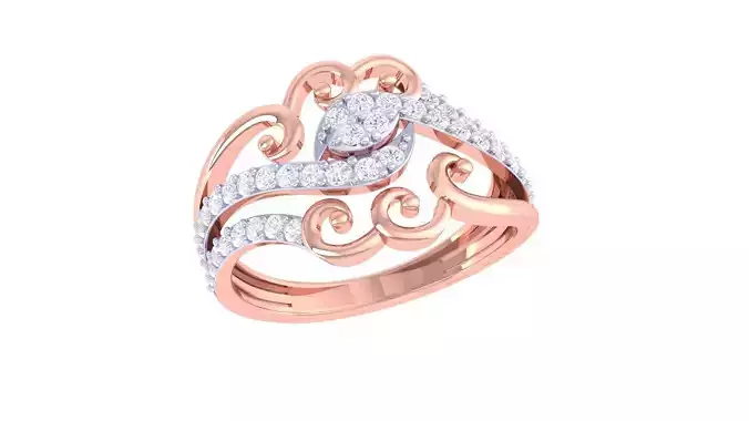 High Jewelry Diamond Cocktail Ring 3dm stl obj renders