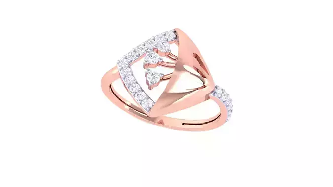 Flower High Jewelry Diamond Cocktail Ring 3dm stl obj renders
