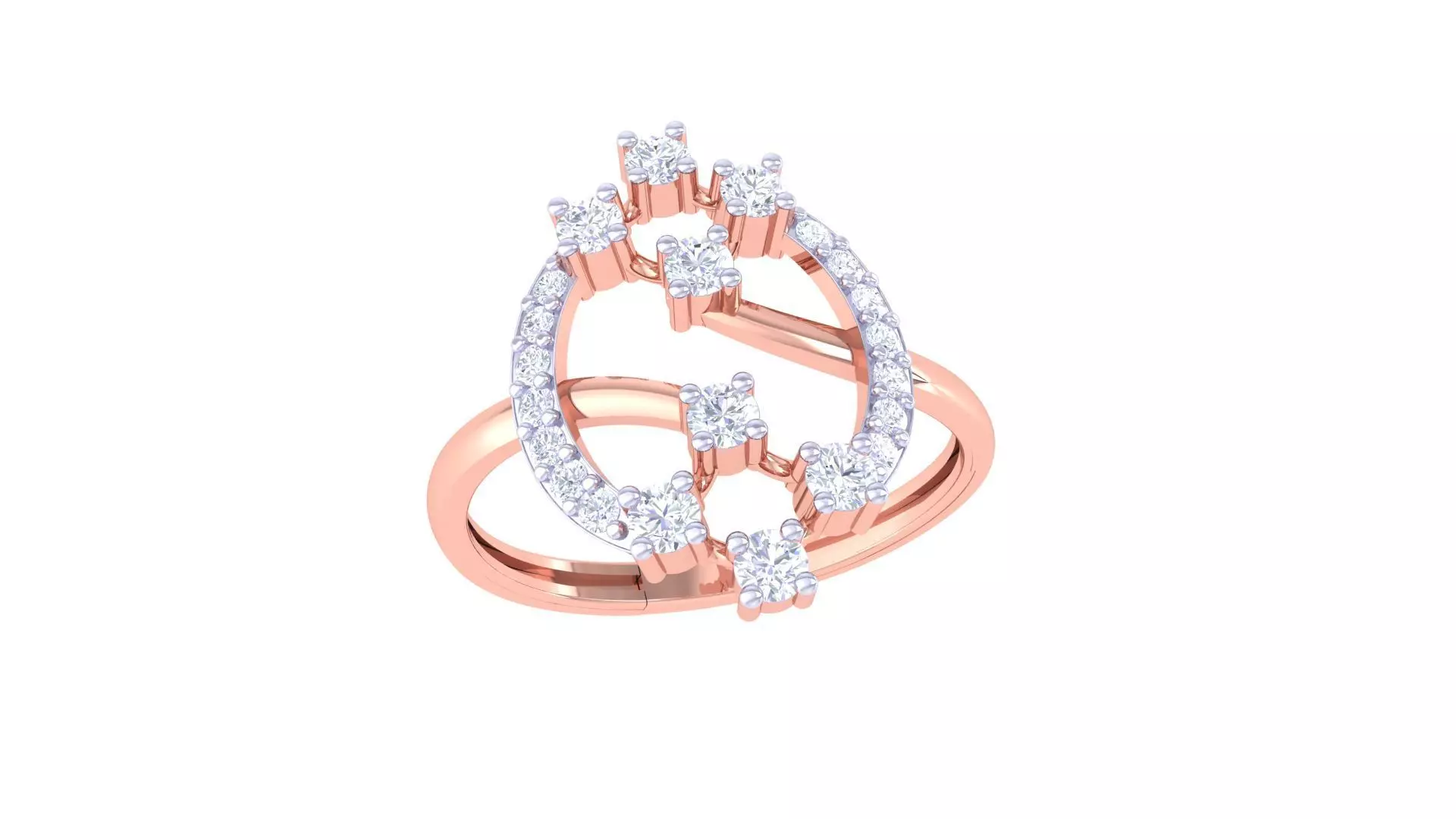 High Jewelry Diamond Cocktail Ring 3dm stl obj renders 3D print model