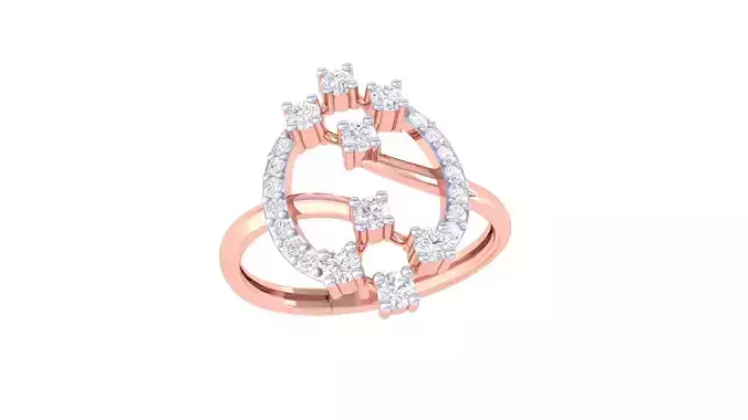High Jewelry Diamond Cocktail Ring 3dm stl obj renders