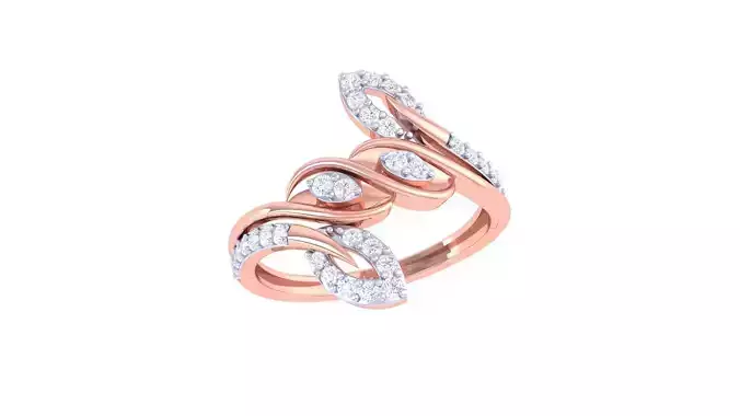 High Jewelry Diamond Cocktail Ring 3dm stl obj renders