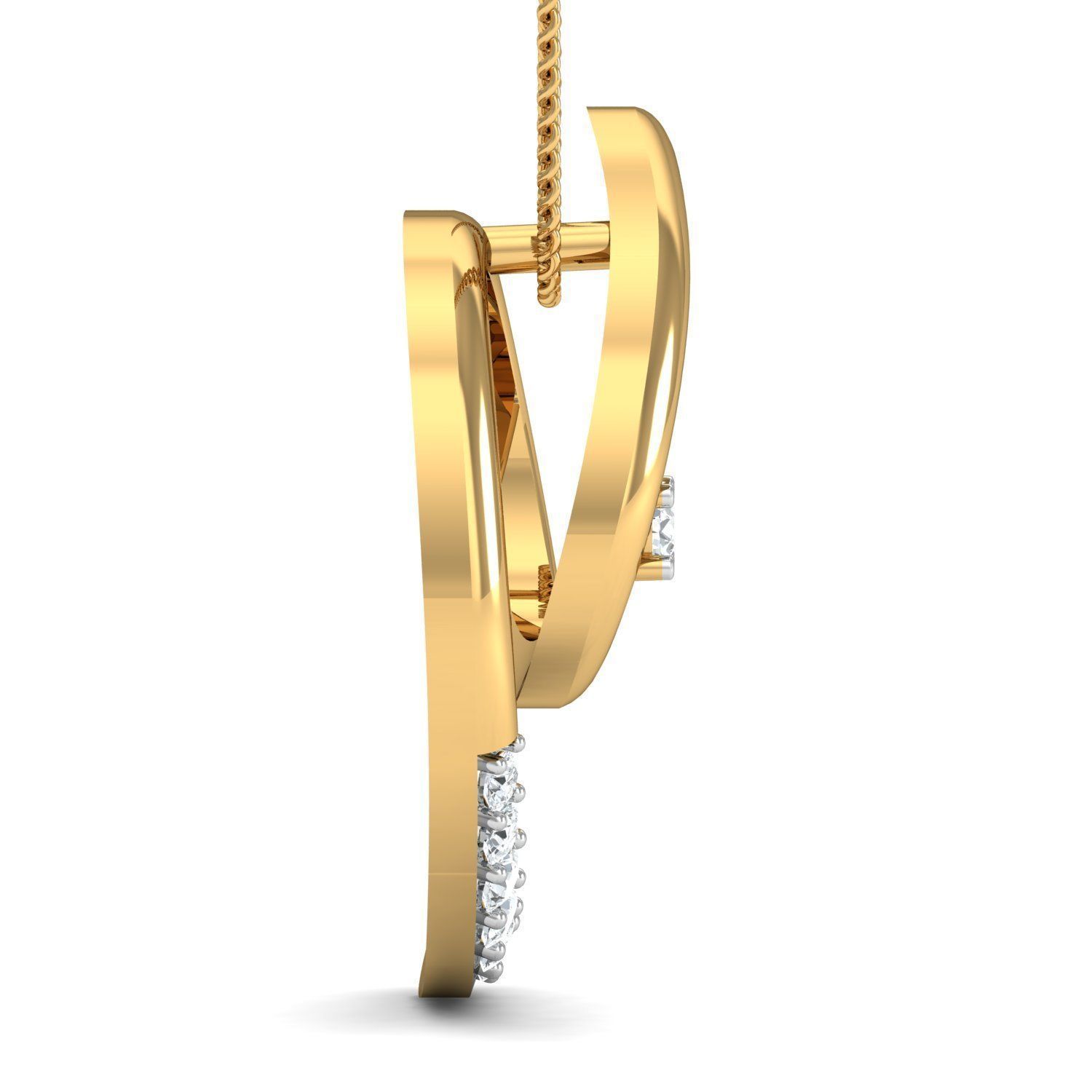 Diamond Solitaire Necklaces Set With Ring 3D Print Model 3D print model_4