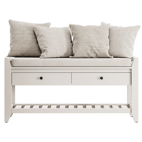 Alexandria Wood Storage Bench by Sand Stable 3D model 4