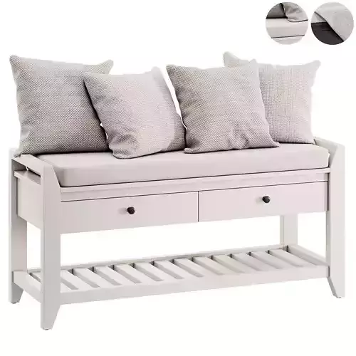 Alexandria Wood Storage Bench by Sand Stable 3D model