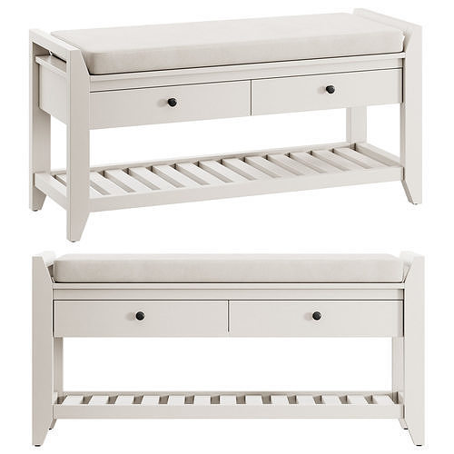 Alexandria Wood Storage Bench by Sand Stable 3D model 3
