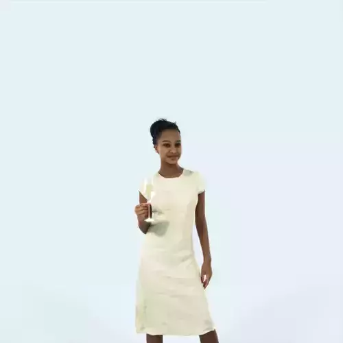 May 12D Holding Event Black African American Woman Low-poly 3D model