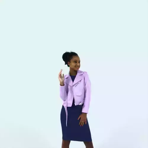 May 12K waving Casual Black African American Woman