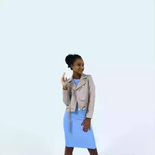 May 12J waving Casual Black African American Woman