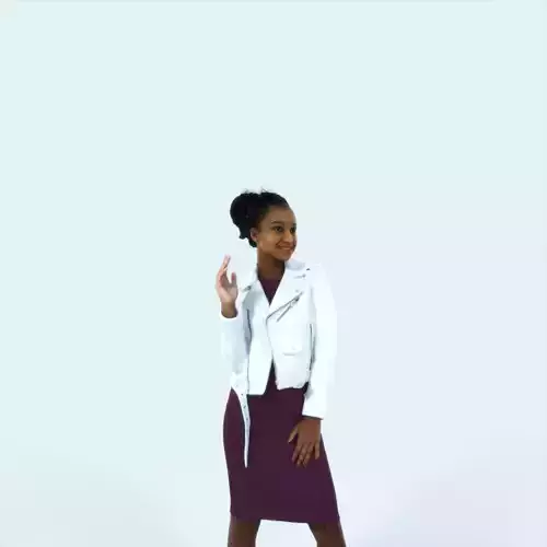 May 12F waving Casual Black African American Woman