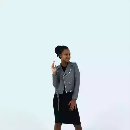 May 12C waving Casual Black African American Woman