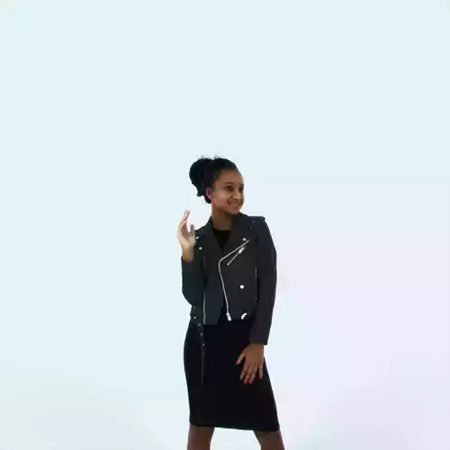 May 12B waving Casual Black African American Woman