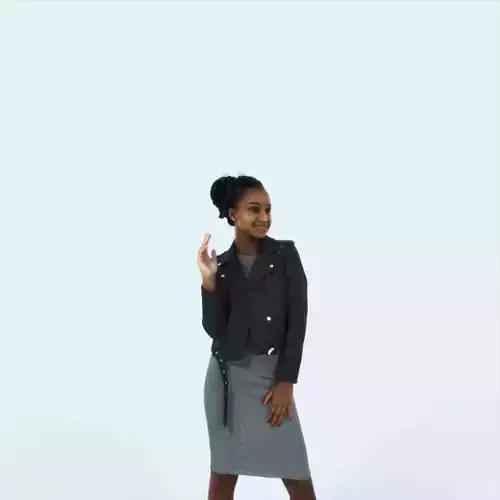 May 12A waving Casual Black African American Woman