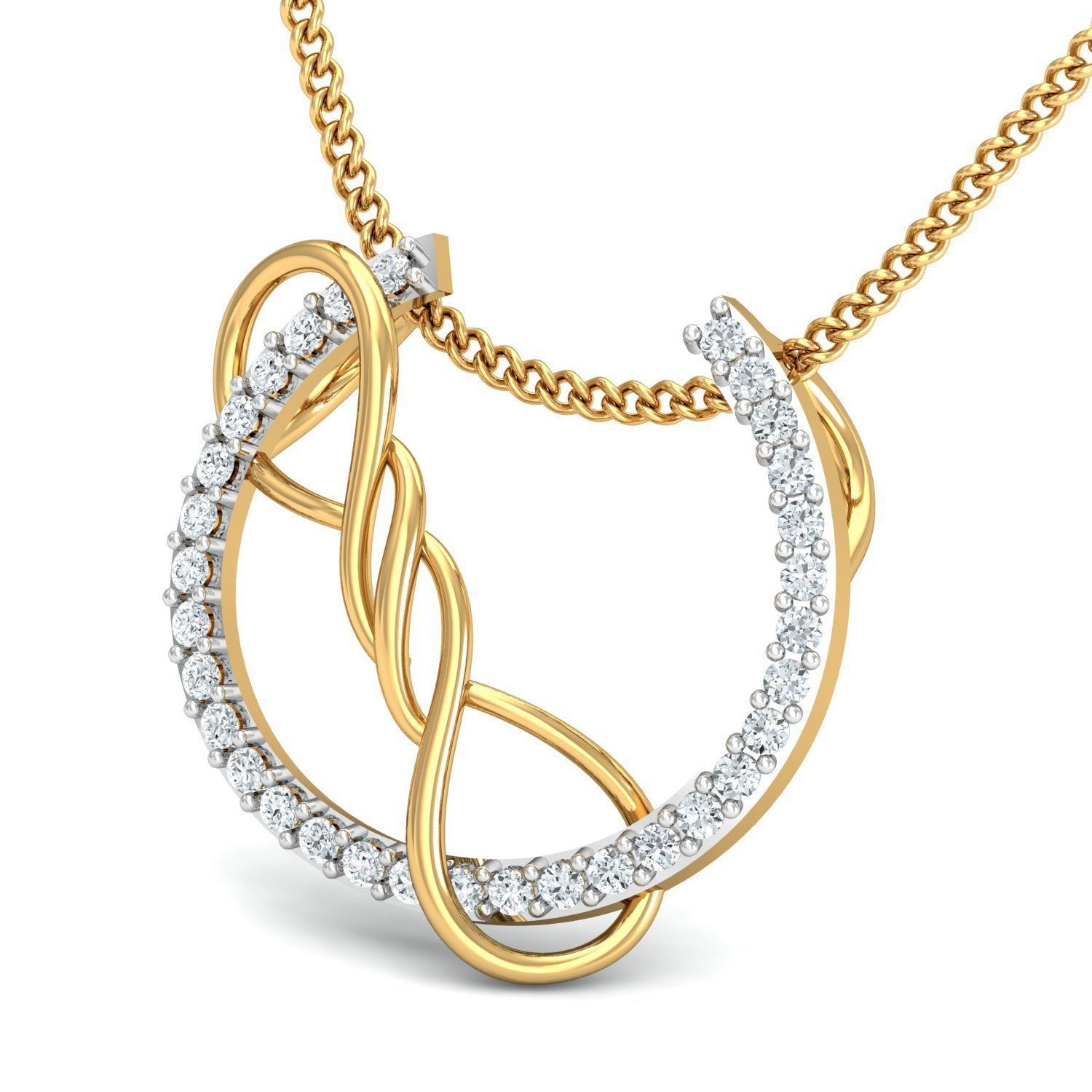 Diamond Solitaire Necklaces Set With Ring 3D Print Model 3D print model_5