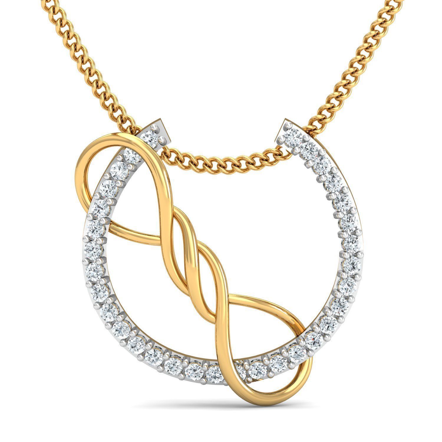 Diamond Solitaire Necklaces Set With Ring 3D Print Model 3D print model_3
