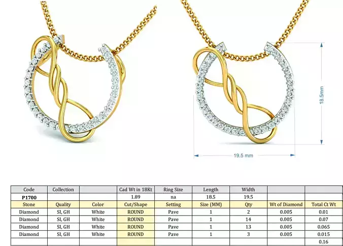 Diamond Solitaire Necklaces Set With Ring 3D Print Model