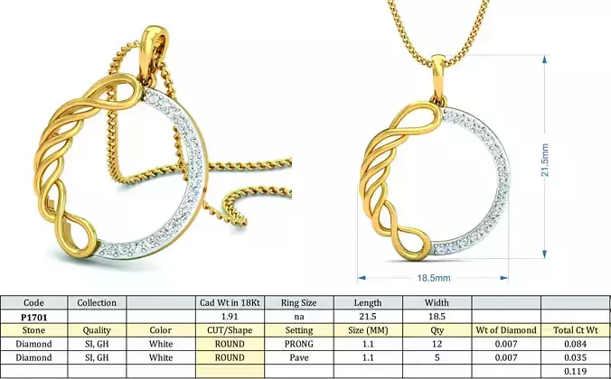 Diamond Solitaire Necklaces Set With Ring 3D Print Model