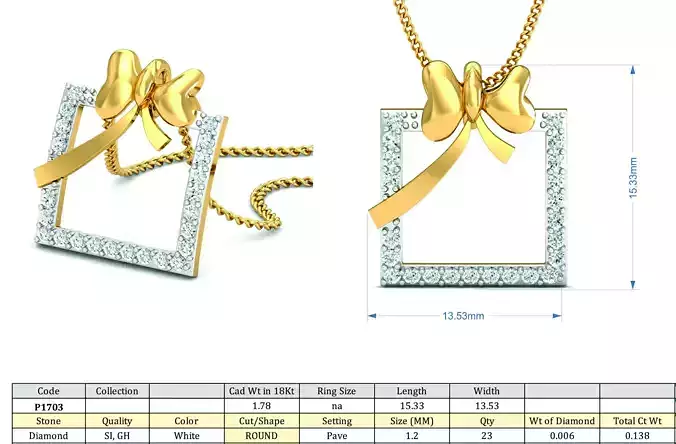 Diamond Solitaire Necklaces Set With Ring 3D Print Model
