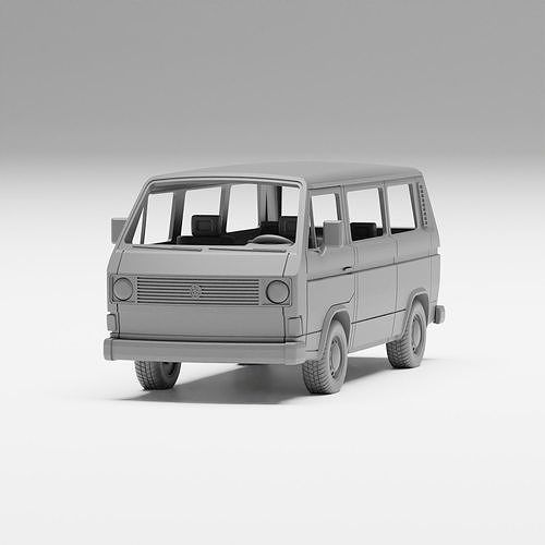 VW T3 - H0 scale van model kit 3D print model 6