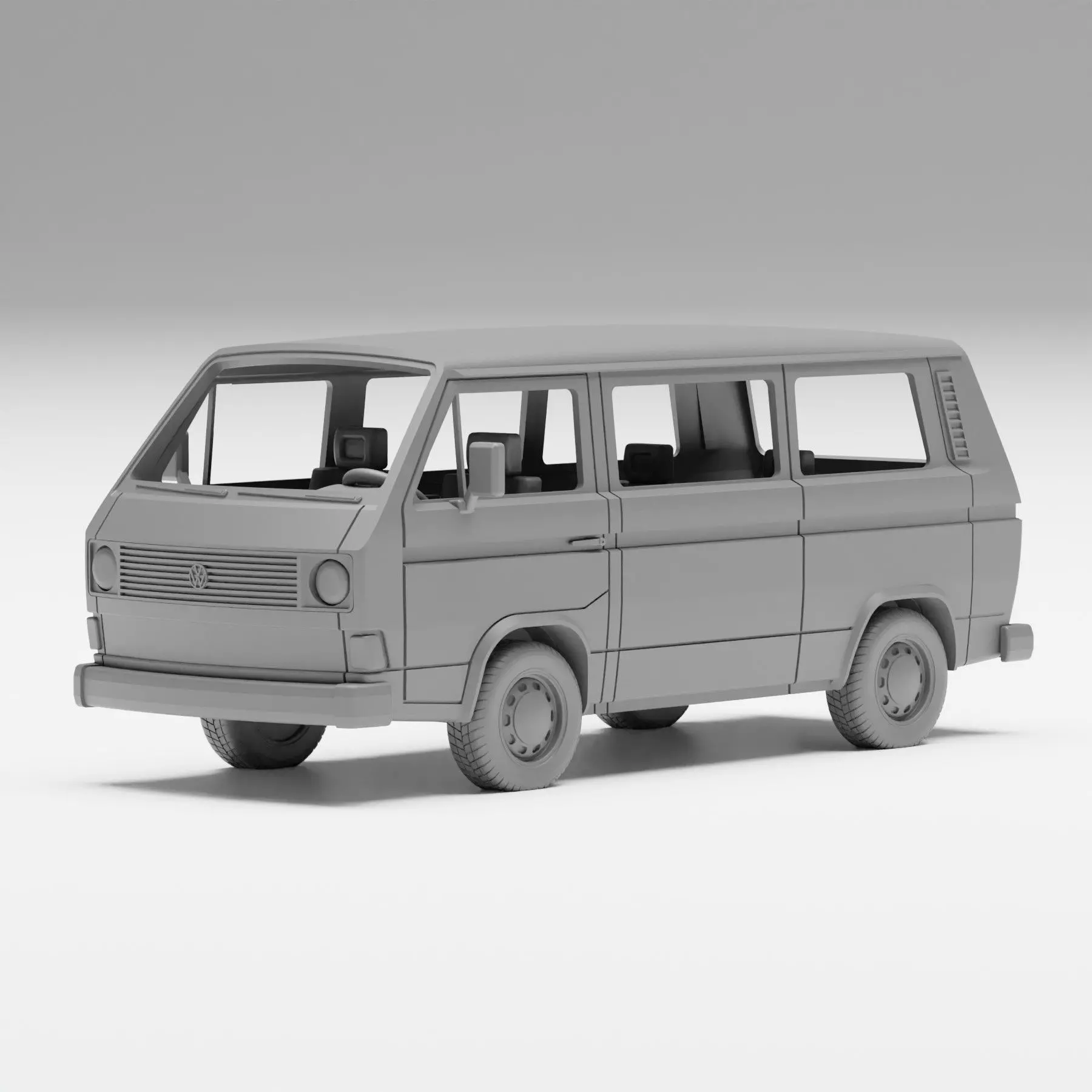 VW T3 - H0 scale van model kit 3D print model_0