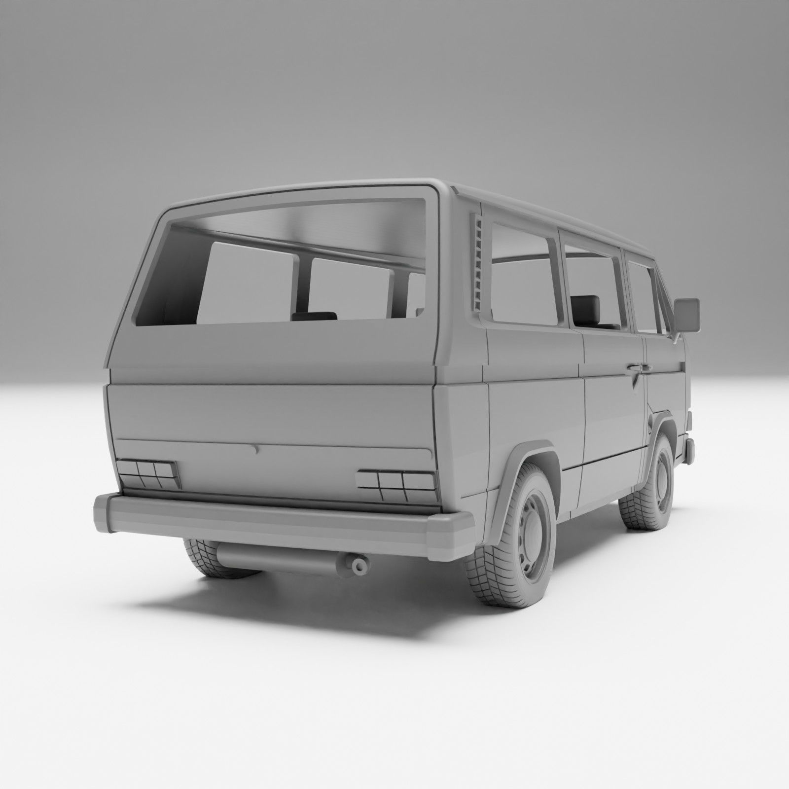 VW T3 - H0 scale van model kit 3D print model_15