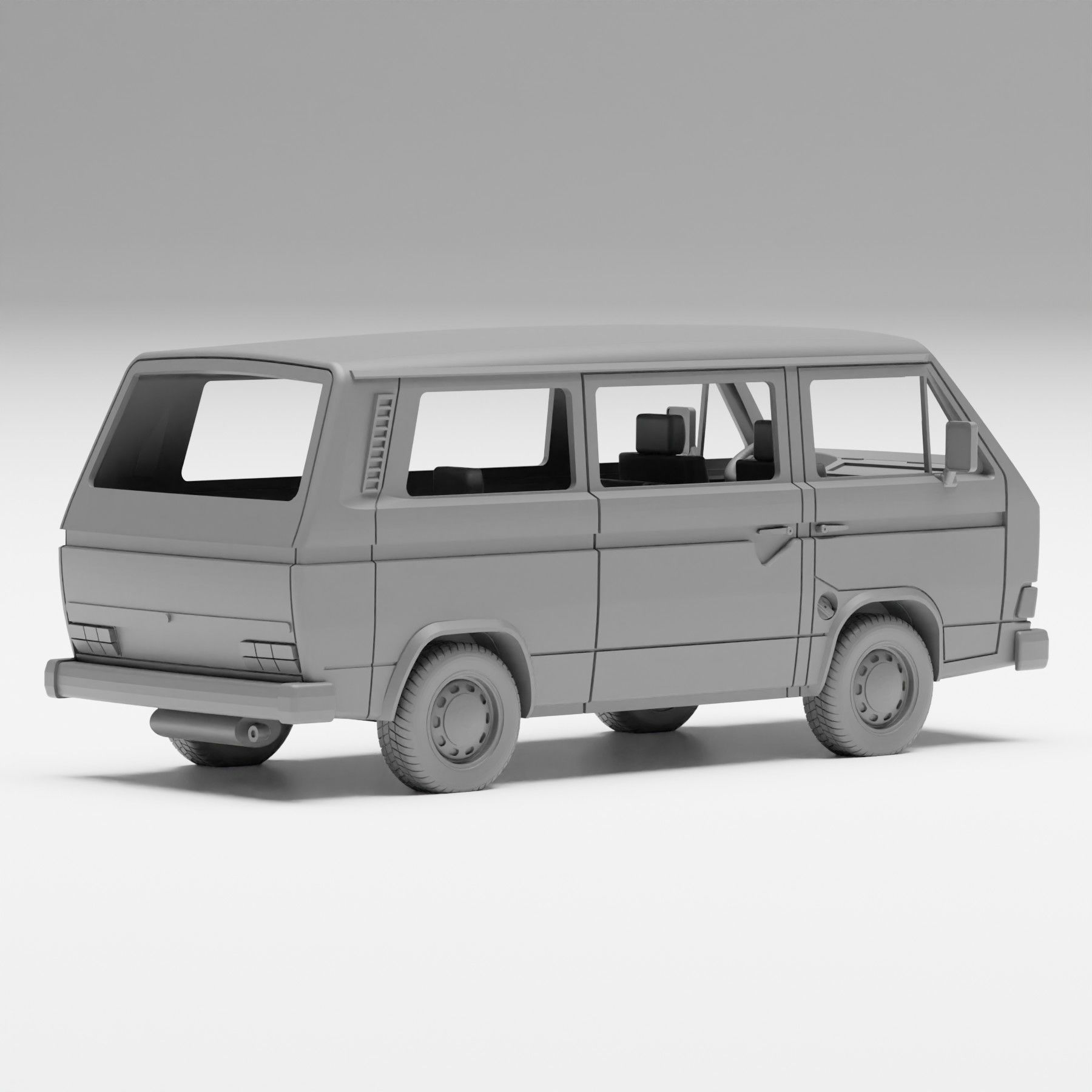 VW T3 - H0 scale van model kit 3D print model_11