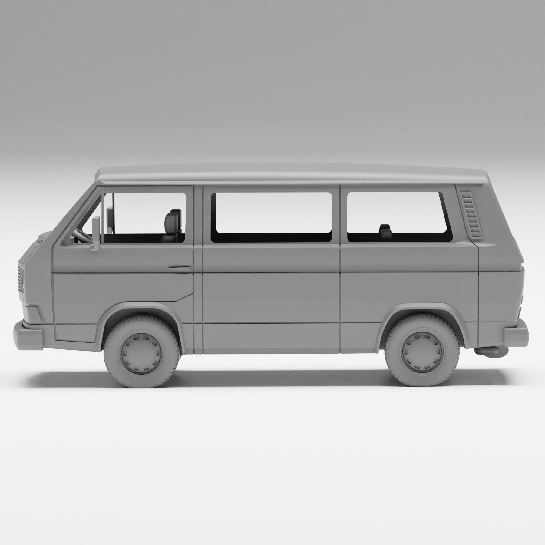 VW T3 - H0 scale van model kit 3D print model_6