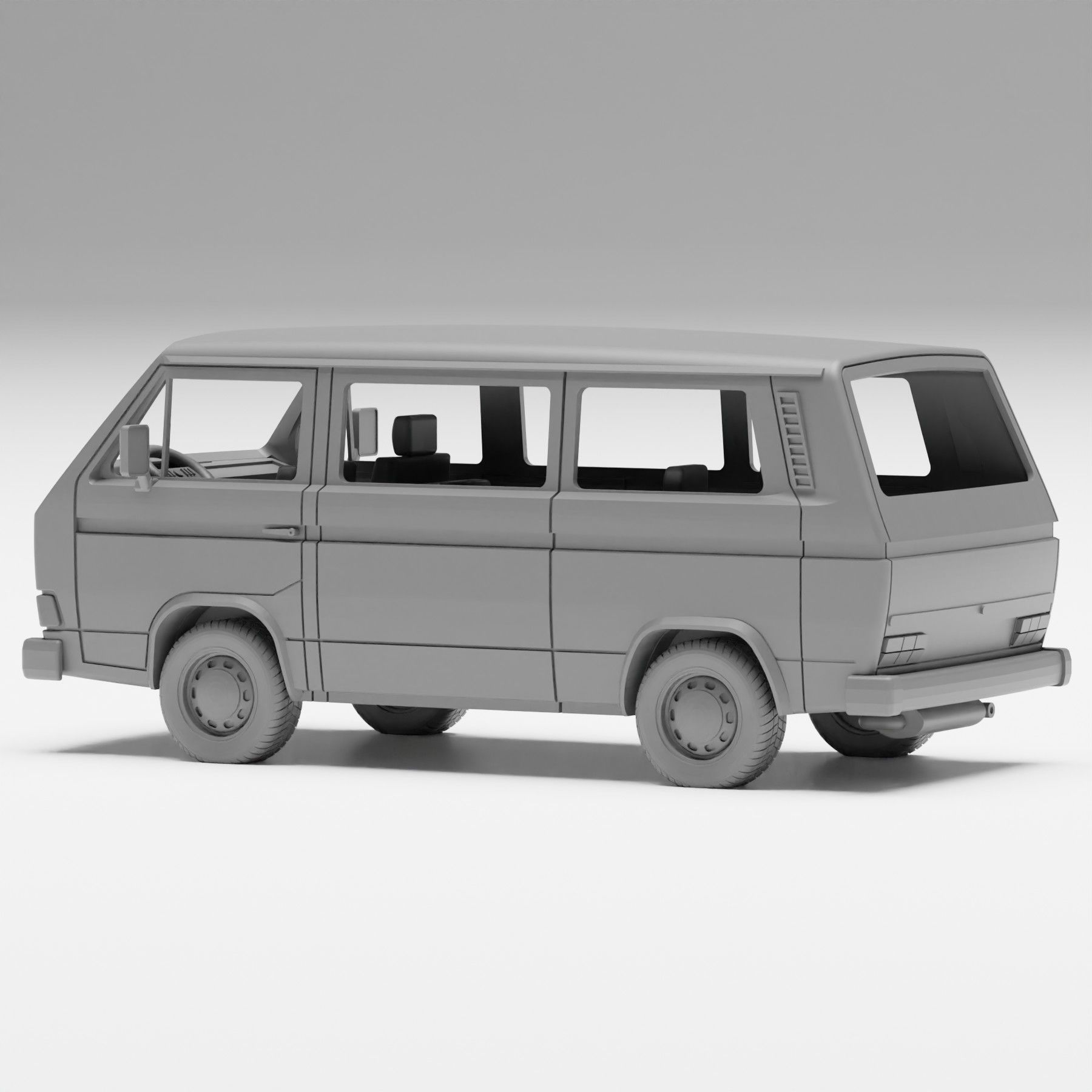 VW T3 - H0 scale van model kit 3D print model_7