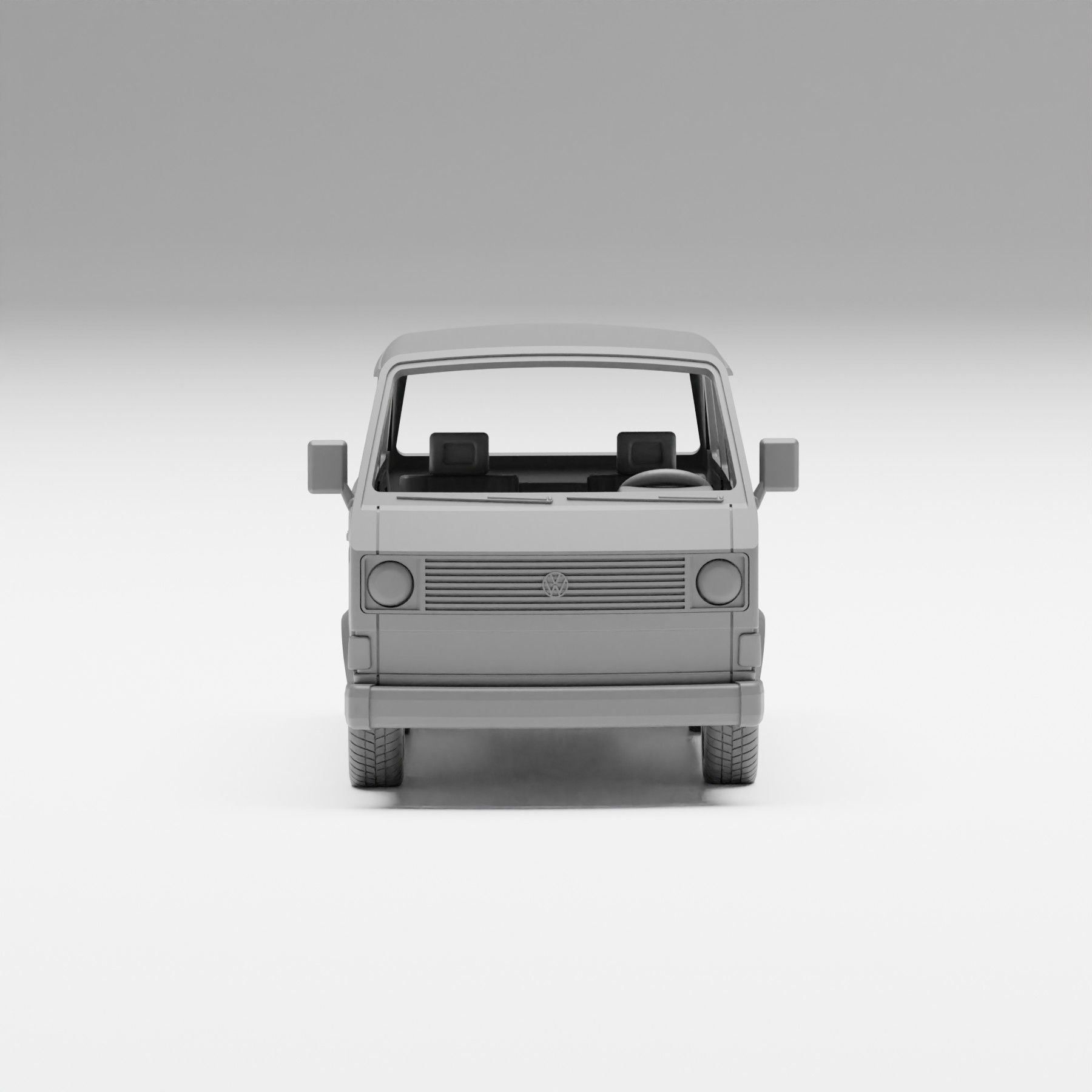 VW T3 - H0 scale van model kit 3D print model_4