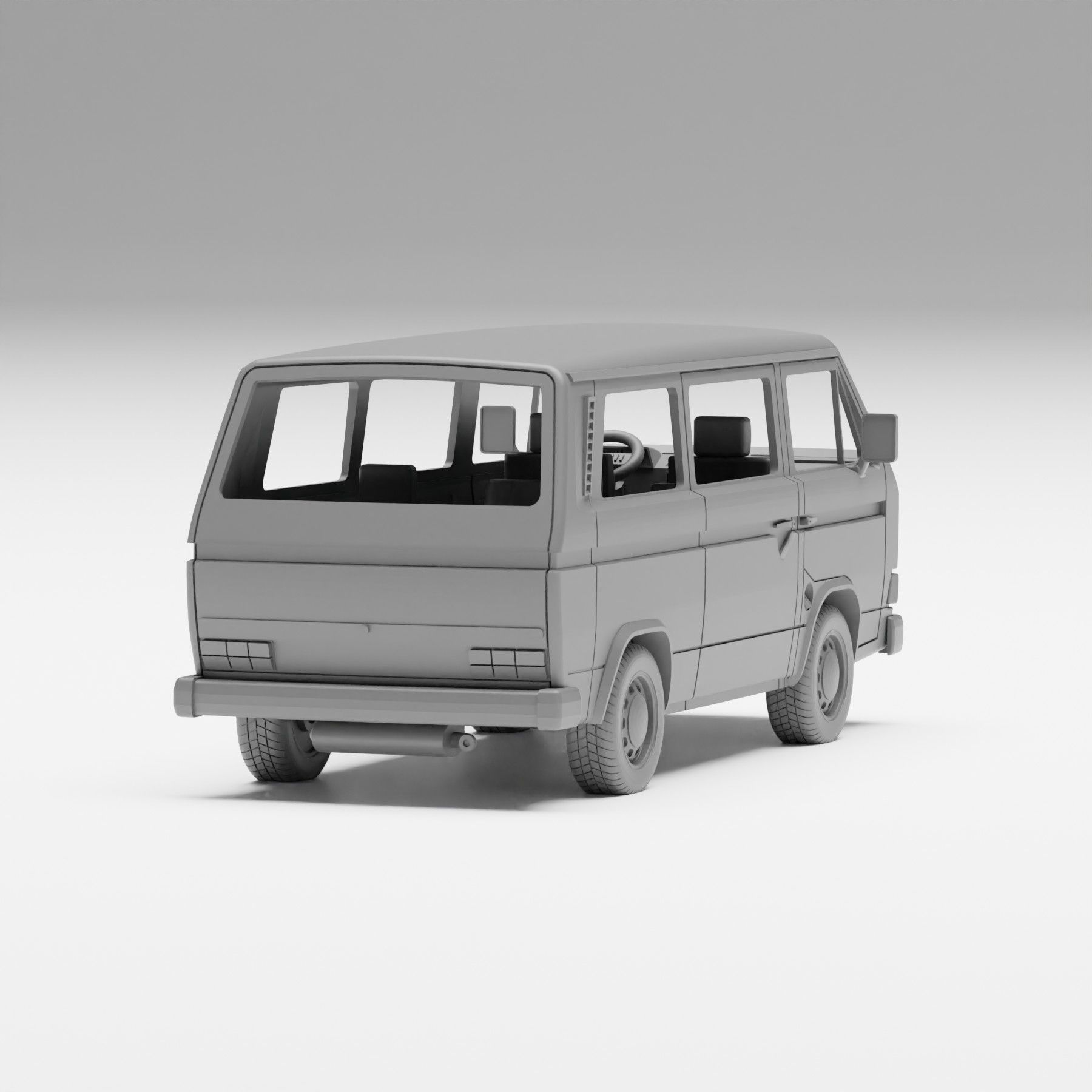 VW T3 - H0 scale van model kit 3D print model_10