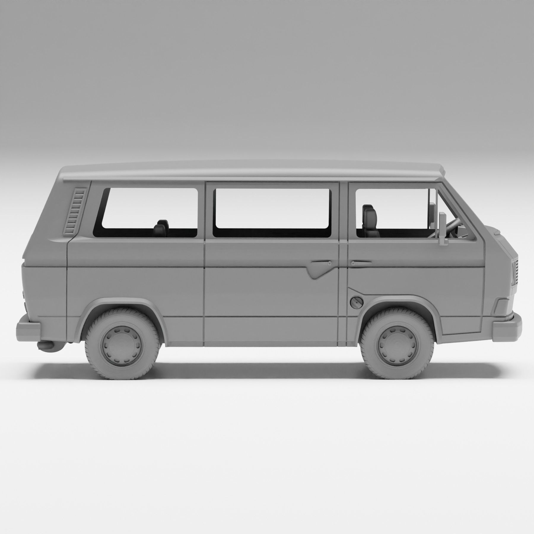 VW T3 - H0 scale van model kit 3D print model_12